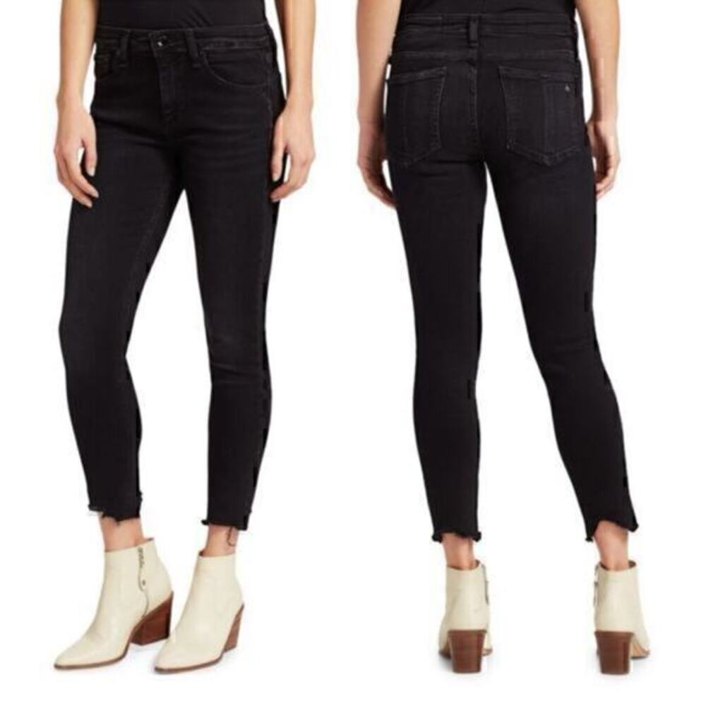 rag & bone Cate Mid-rise Raw Hem Ankle Skinny Jeans In Jardine size 26